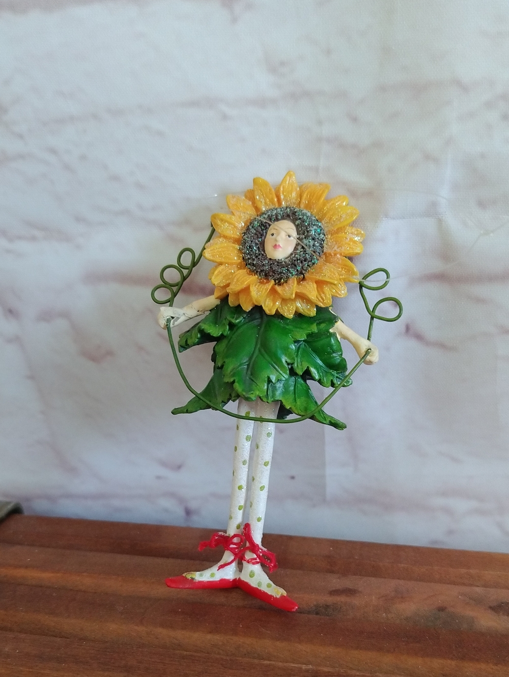 Sunflower Fairy Tree Hanging Art Figurine - Yellow Green